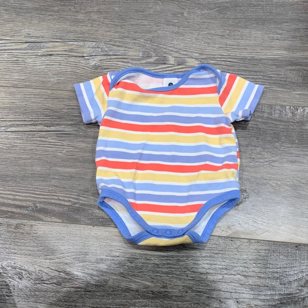 Colorful Striped Baby Bodysuit‎ with Blue Accents